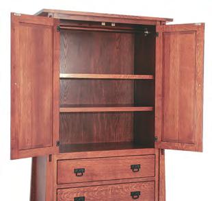 x 38¼ Door compartment has 2 shelves and clothes rod.