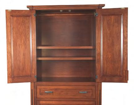 Opening Size 40¼ x 22 x 74 Door compartment has 2 shelves and