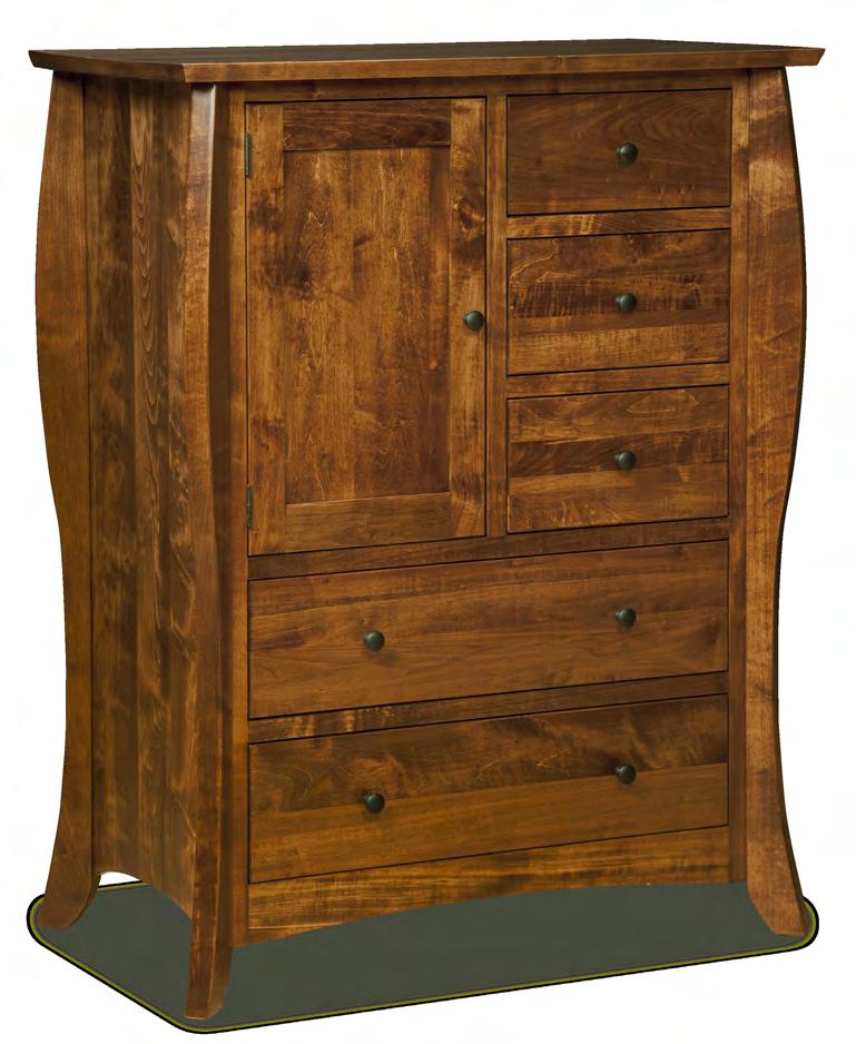 Quincy Brown Maple Light Asbury Brown Stain QU-431D QUINCY CHEST QU-431D 1 Door, 5 Drawers 44¼ x 23 x 53 OTHER