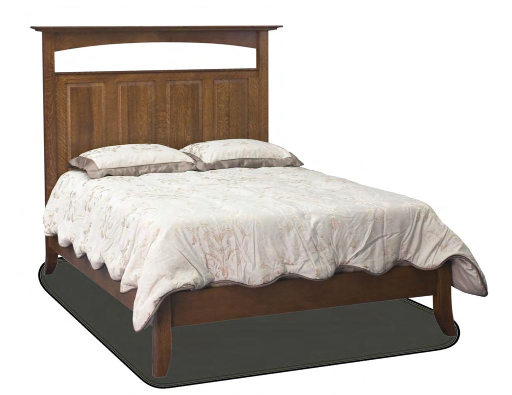 S-HILL-HB65 MIchaels Cherry Stain S-HILL-FB15 SHAKER HILL BED Solid wood raised panel bed with 2¾ x2¾ posts.