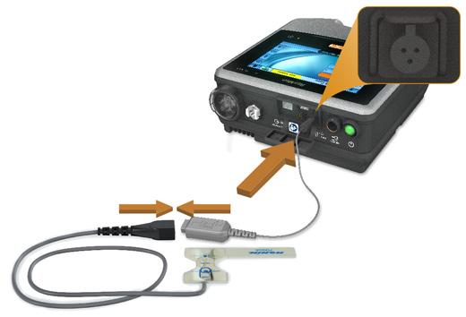 To connect the pulse oximeter: 1. Connect the plug of the finger pulse sensor to the plug of the pulse oximeter. Accessories 2.