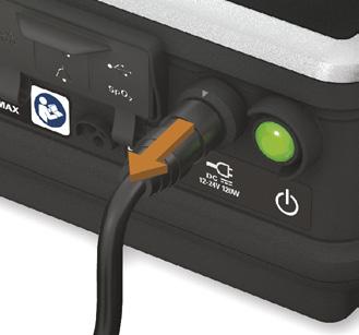 Before connecting the power cord to the ResMed power supply unit, ensure the end of the connector of the power cord is correctly aligned with the input socket on the power