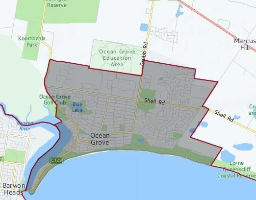 Key Influences Ocean Grove is a district town and an identified urban growth ocation and will provide for significant population growth over the lifetime of the Structure Plan up to 2030.