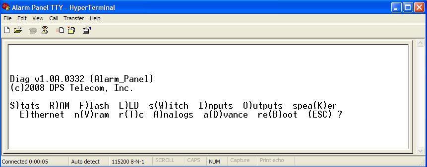 17 5.2 TTY Interface The TTY interface is the Alarm Panel's built-in provision controls for basic configuration.