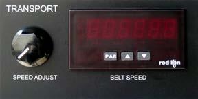 BELT SPEED Indicator Figure 1-15 Transport Panel Displays belt speed.
