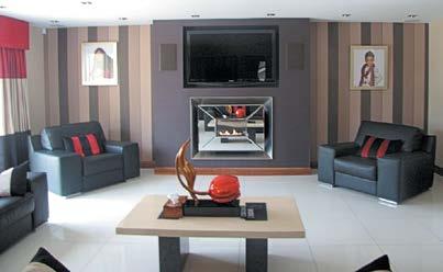 It is very popular to combine the recess system with a TV above the fireplace creating a media wall.