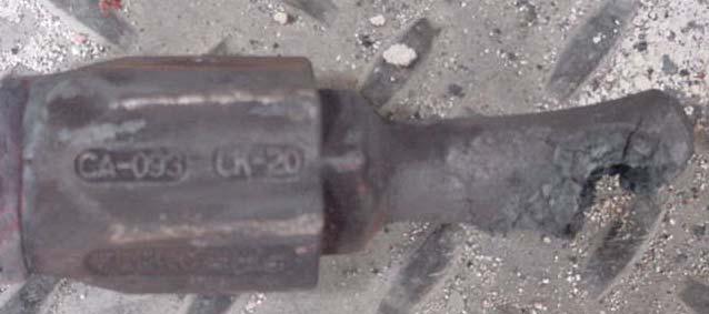 Gas tip inspection Example of a gas tip which has failed due to