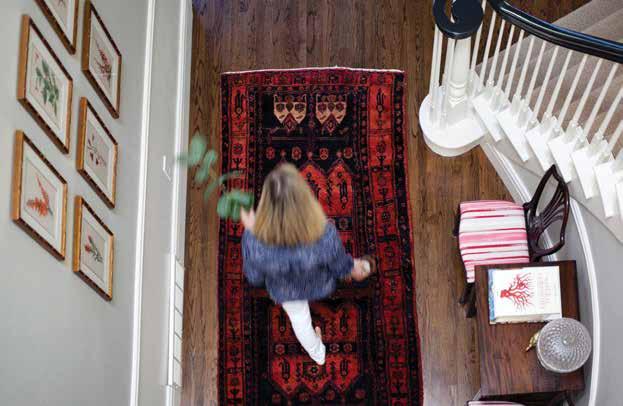 I think that you need to layer, says Gretchen. You can t just have everything new. And there s nothing like an antique rug in a new space.
