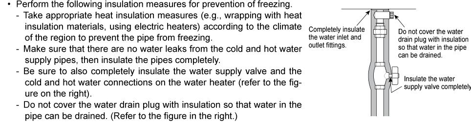Freeze Prevention / Insulation In normal operation, freezing is prevented within the device automatically unless the outside temperature without wind is below -30 F (-35 C) for indoor installation or