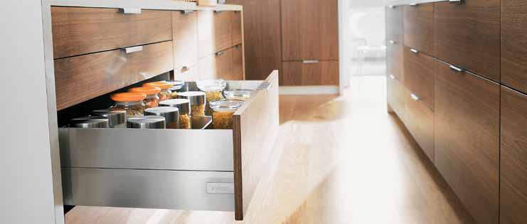 SERVO-DRIVE inside BLUMOTION inside TIP-ON inside Our proven TANDEMBOX pull-out system offers limitless design options. Be inspired by the exciting solutions presented across three drawer ranges.