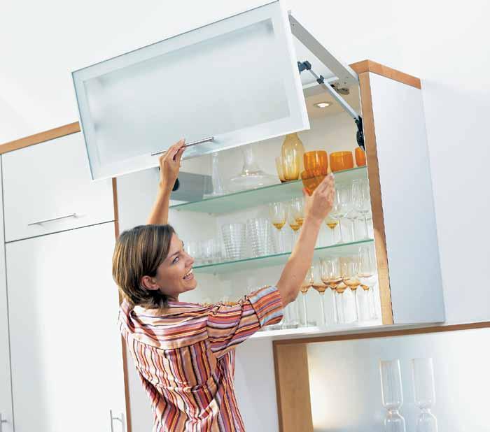The non-consumables zone for tableware Keep fragile items safe in wall cabinets equipped with AVENTOS lift systems.