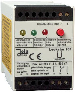 Technical data Leckstar 101 Alternative supply voltages AC 230 V (supplied if no other supply voltage is specified (AC versions: in the order) or terminals 15 and 16; AC 240 V or DC versions: AC 115