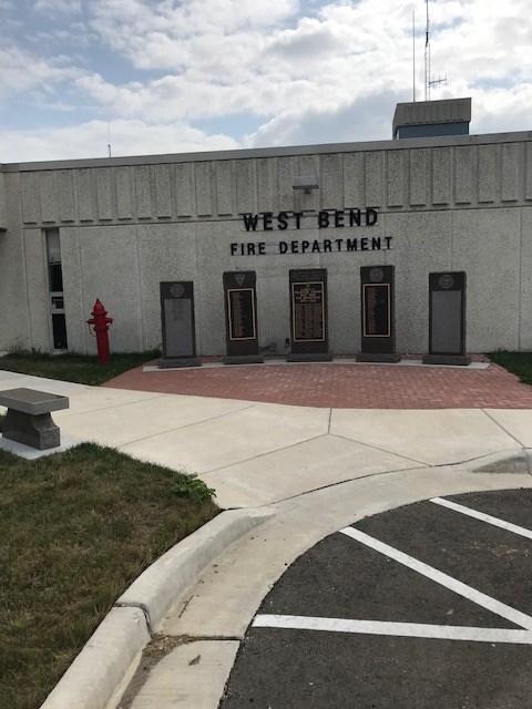 West Bend Firefighters! The original monument had the names of those that had served the City and Department for over 20 years.