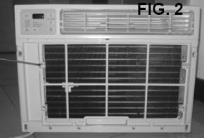 Pull down the front panel and remove the filter (FIG.