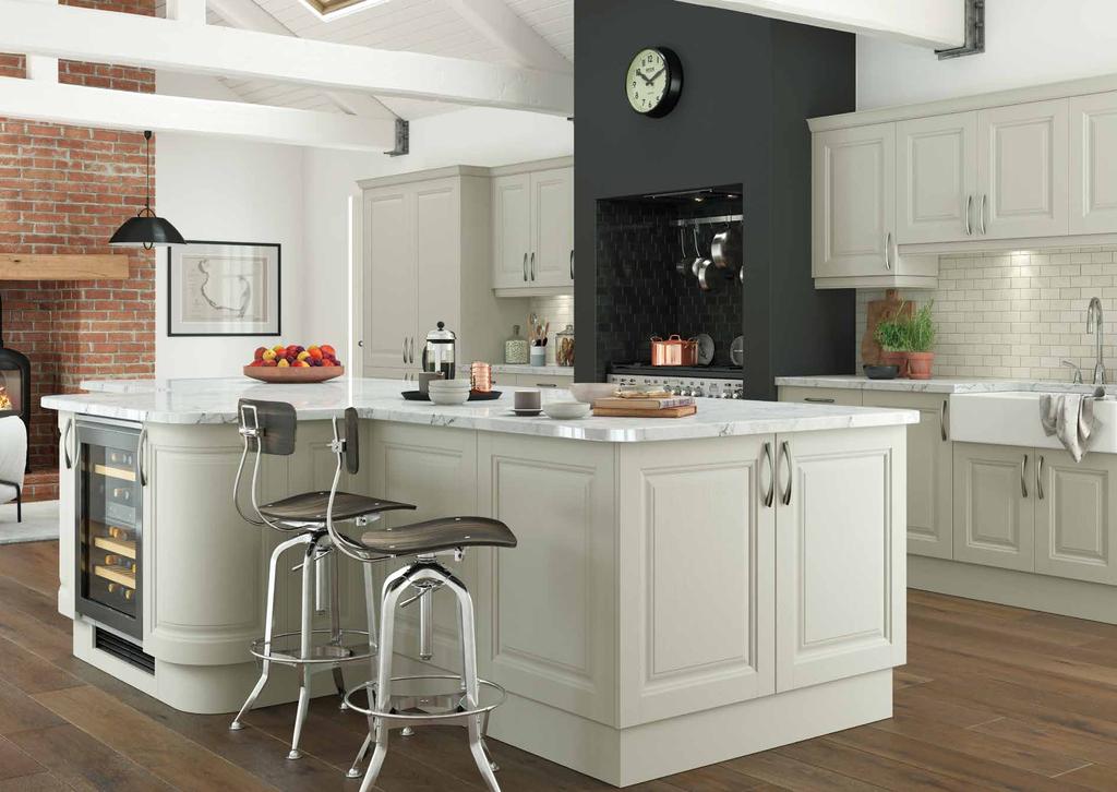 FARMHOUSE Mussel The Mussel finish is an excellent choice for creating a bright, airy feel in any kitchen.