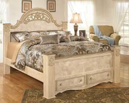 accommodate various mattresses Beds available: King Panel Bed (56/58/97) King Panel HB (58/B100-66) Full Panel HB (57/B100-21) Crisp parchment opulent finish over replicated maple and burl grains