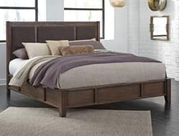 B670 Zenfield (Ashley Millennium HS Exclusive) Industrial urban design couples metal accents with warm textural wood tones Made with Mindi veneers and hardwood solids with a