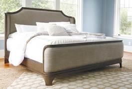 Traditional classic bedroom made of Ash veneers and hardwood solids Vintage charcoal finish adds a casual feel to the group Case pieces have egg-and-dart moldings