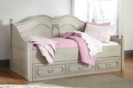 feature traditional shaping and ornate overlay moldings Day Bed offers optional three drawer storage unit