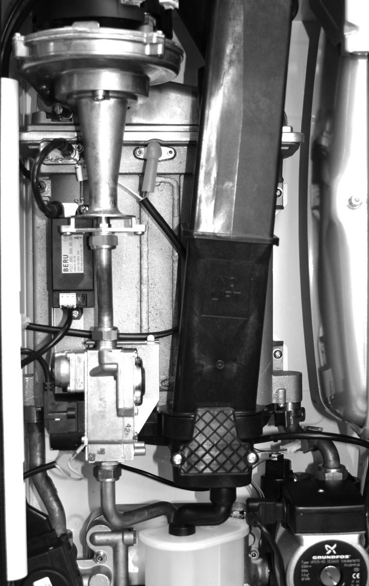 SERVICING 67 PUMP HEAD REPLACEMENT 1. Refer to Frame 45. 2. Drain the boiler. Refer to Frame 60.. Disconnect the electrical lead from the pump. 4. Remove the 4 Allen screws retaining the pump head. 5.