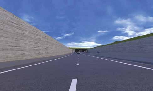 A 360 A 360 Approach to western tunnel entrance From the new green bridge (No.4), the new road would continue in an 8-metre deep cutting located up to 100 metres to the south of the existing A303.