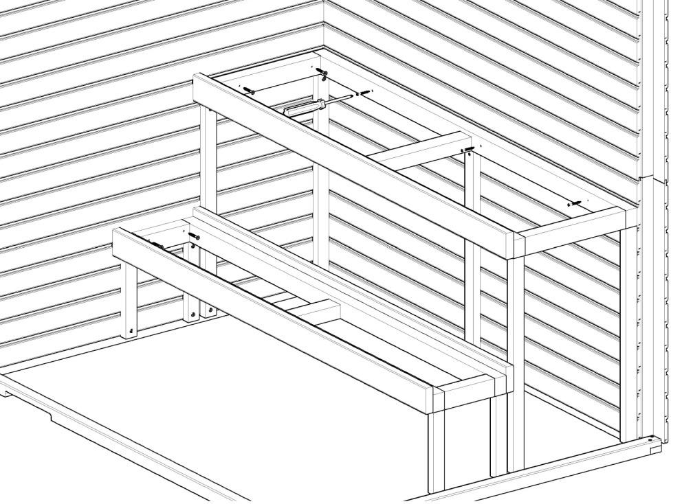 2. STEP : Fixing bench frames (screws 5,0x80