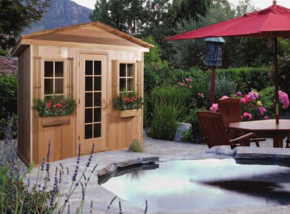 Baltic Leisure outdoor saunas come complete with special wiring, insulated walls and ceiling sections, and a panelized roof system.