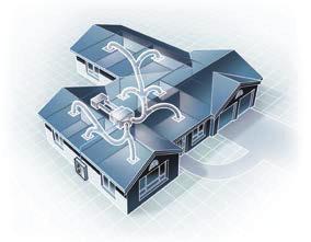 A Daikin ducted air conditioner consists of an indoor and outdoor unit and flexible ducting.