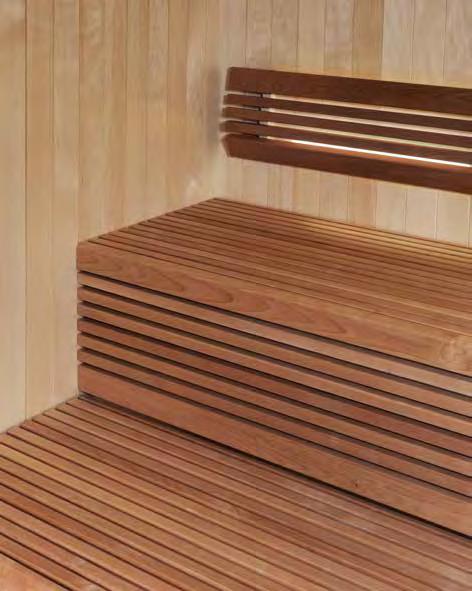 Narrow-slat ESR 1 SAUNA Narrow-slat ESR The narrow-slat ESR benches are sturdily crafted from solid aspen or alder without visible screws. It is also possible to order legs for free-standing benches.