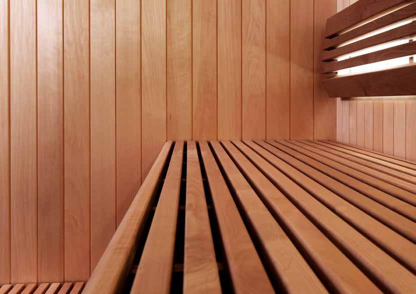 Narrow-slat ESR Plus The narrow-slat ESR Plus benches are sturdily crafted from solid aspen or alder without visible screws. It is also possible to order legs for free-standing benches.