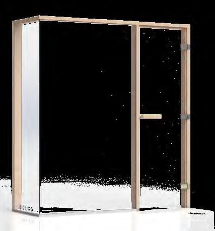 Glass fronts and corners 1 556 mm 840 mm SAUNA Glass fronts and corners Based on the modules from the Evolve sauna range, we offer a number of glass fronts and corners to allow you to create your own