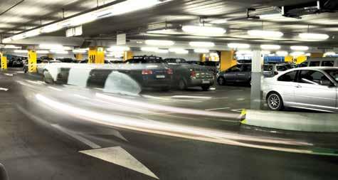 In parking garages, parking areas and loading and unloading areas, general lighting shall be controlled by occupant sensing controls having at least one control step between 20 percent and 50 percent
