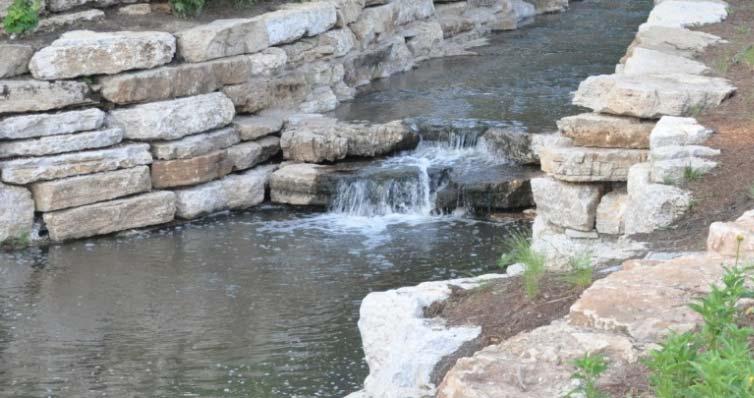 Improves Channel Aesthetic, Improve Pond Water Quality, Address Algae Problem in Pond Area: Alternative Item to Base Approach Item of Natural Boulders Pond Outfall - Lower Pond Description: A pond