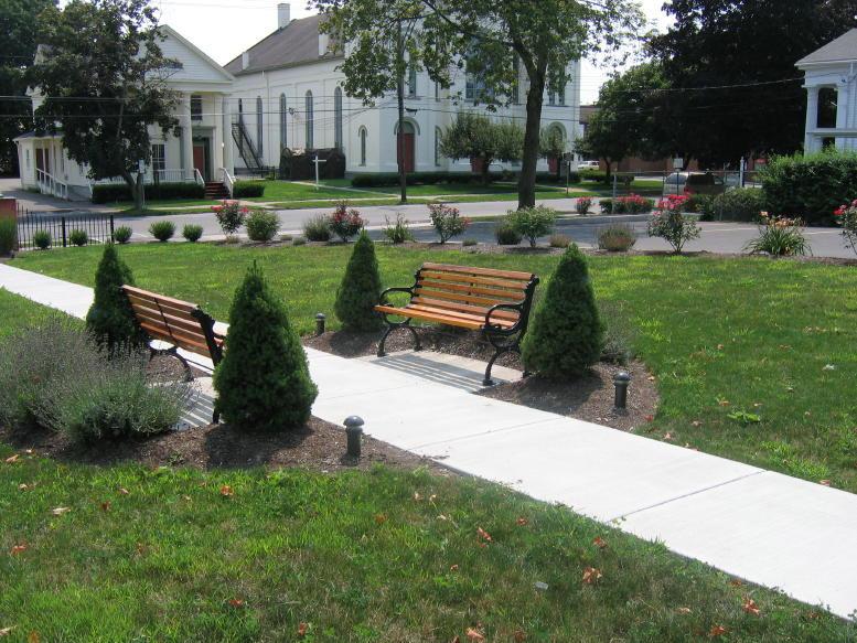 replaced with 1000SF of rain garden planted with a variety of perennial flowers, small shrubs, Norway Spruce and elm with the remainder returned to lawn.
