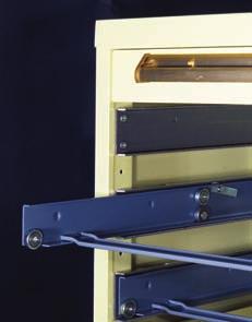 One piece welded frames Fork lift channels on base of cabinet Optional unit locking