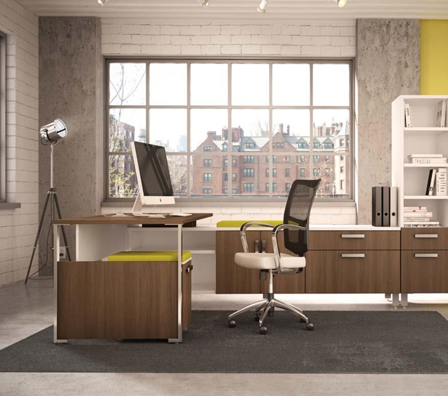 Designed for focused privacy as well as collaboration and interaction, the Level Collection merges private offices and open spaces with modern