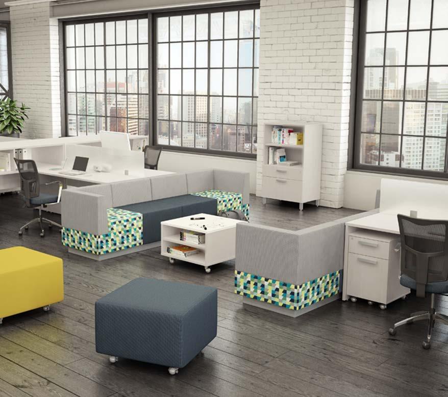 The Sit Collection of modular seating is designed to fit a wide range of configurations such as lounge and waiting rooms or shared workspaces.
