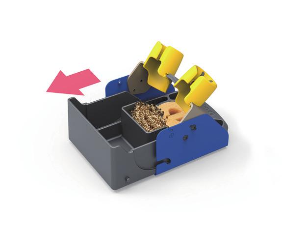 HAKKO FX-888D Station Iron holder HAKKO FX-889 Easy-to-carry handle Power-saving design Independent switches cut the power each iron when not in use. Power-saving design minimizes standby electricity.