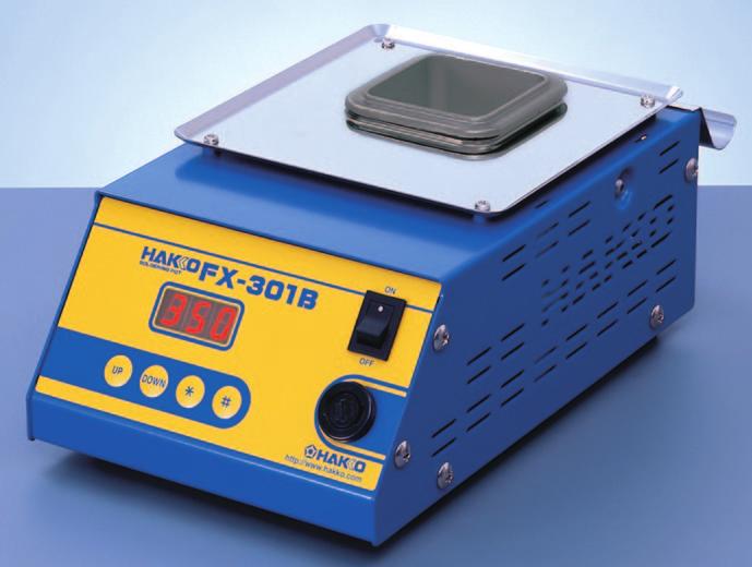 Soldering pot is coated in a special long-life material, which is best suited lead-free solder.