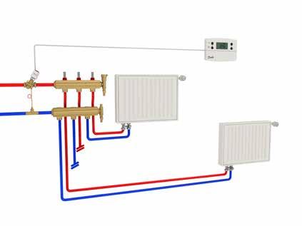 Recommended application 1 Horizontal two-pipe radiator system Description In new multi-residential buildings, a horizontal two-pipe radiator system typically features an individual connection for
