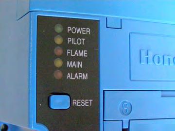 In the event of failure to establish flame within the short flame establishing period, the burner control will go into lockout and the red LED next to ALARM will be illuminated.