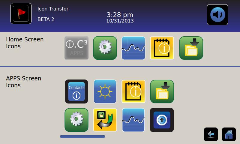 Chapter 11: Icon Transfer Chapter 11: Icon Transfer > From this screen, icons can be specified and repositioned to appear on the Home screen.