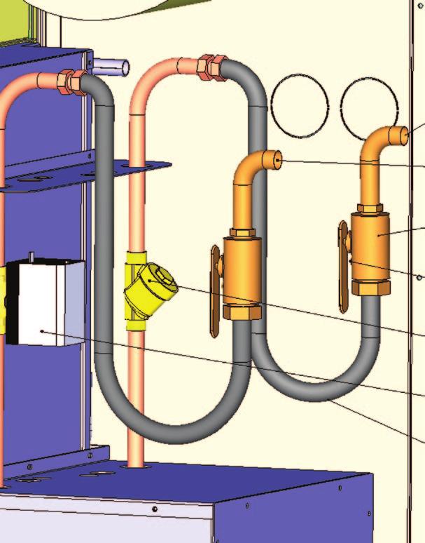 HOSE KIT INSTALLATION a) Refer to the hose kit installation detail drawing on the right for an illustration of a typical supply/return hose kit assembly. b) Unpack and examine hose kit.