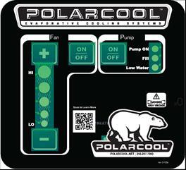 Controls PolarCool 18, 24, and 36 Variable Speed units feature a user friendly control panel interface with status indicator lights.