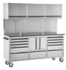 5" Stainless Steel 5" x 2" Casters 2 Locking Black Aluminum Drawer Pulls and PVC Coated MDF Top 24584 899.99 8 Drawer Top Chest 399.
