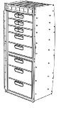 Drawer Cabinets Dimension 5057 Top edge for 5060 drawers : 18"d x 24"w x 4"h : 4 lbs Install Time Weight Weight