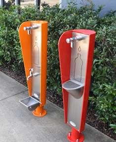 Many taps at one drinking booth is possible along with height variation to allow users from various age groups. Materials used : 1.
