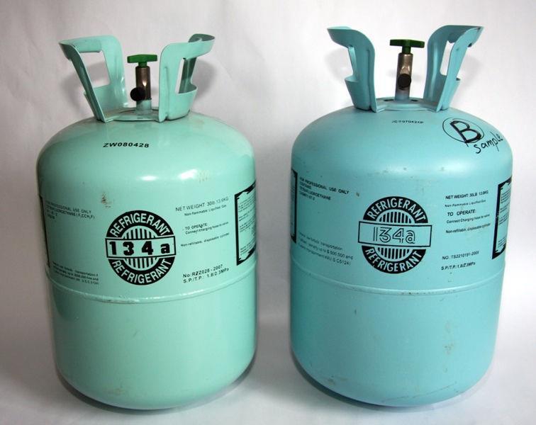 Case of counterfeit refrigerant Known composition of counterfeit R134a refrigerant: 60 % R22 monochlorodifluoromethane (+ R30, R142b traces) 40 % R40 methyl