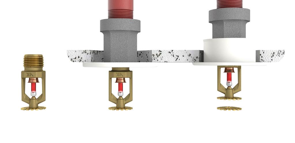 Sprinkler Dimensions with a Standard Escutcheon and the Model F-1 Adjustable Escutcheon Ceiling Opening Size: 2-5/16 (59 mm) minimum 2-1/2 (64 mm) maximum 2-1/8 (54 mm) 2-1/8 (54 mm) 1-3/4 (45 mm)