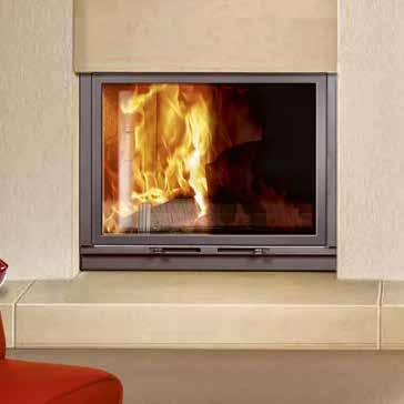 open as a fireplace + Highly insulating firebricks promote efficient combustion + Precise and easy